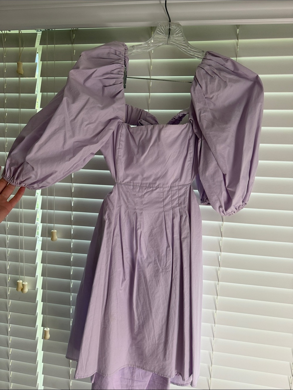 Altard State Lavender Puff-Sleeve Babydoll Dress
